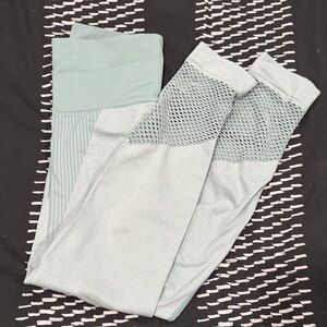 Light Blue Ryderwear Leggings with Mesh Detail